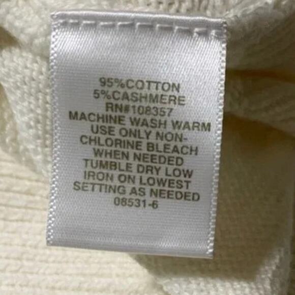 Ryegrass Cashmere Blend Cardigan Sweater Jeweled Buttons Rhinestone Cream White - Picture 6 of 6